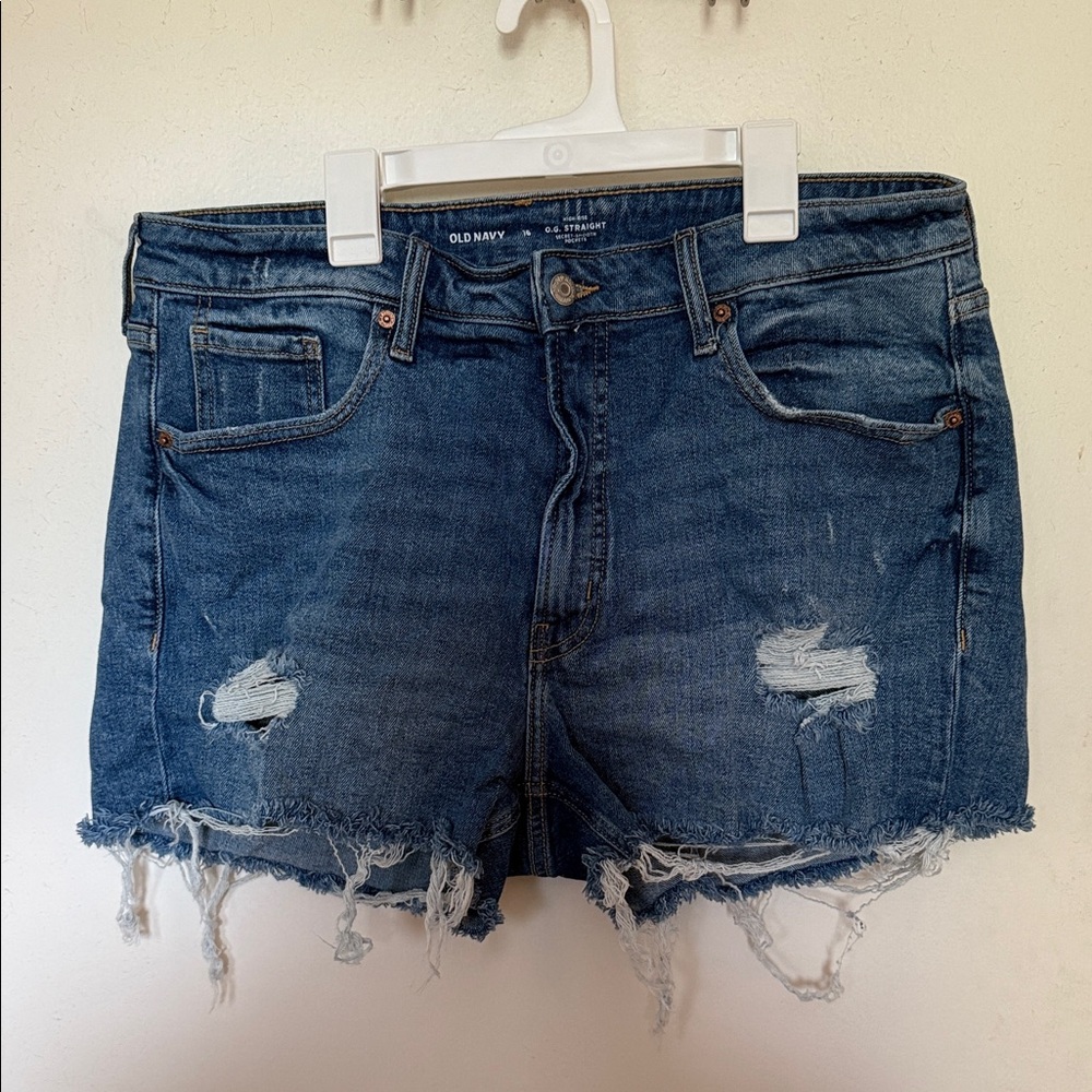 Old Navy Women's Ripped Jean Shorts - Blue